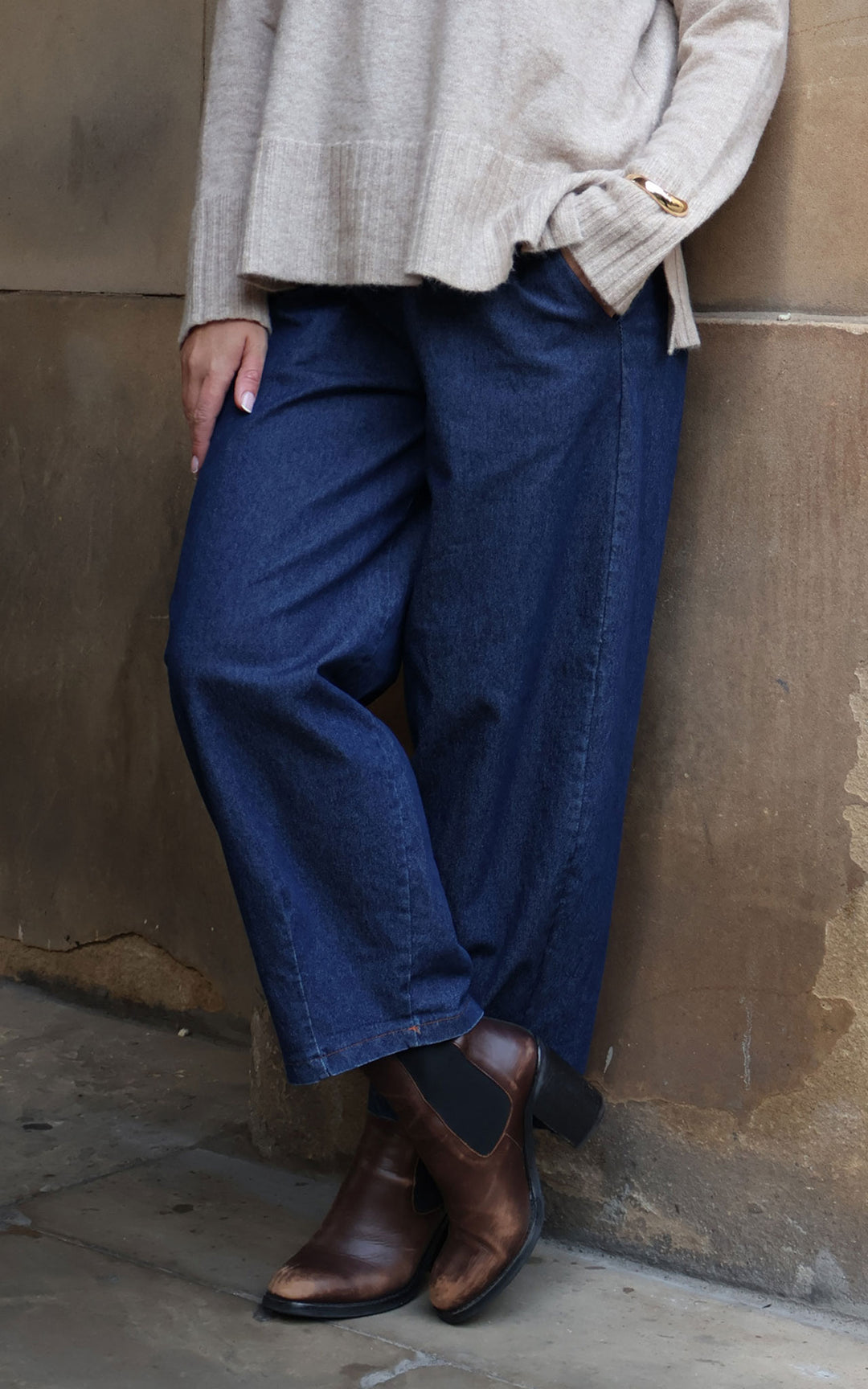 Tova Barrel Denim Jean | Dark Denim