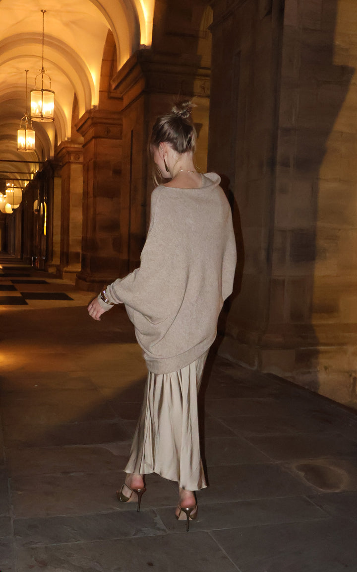 Saffron Asymmetric Jumper | Biscuit