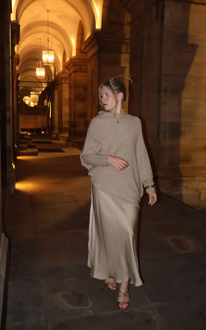 Saffron Asymmetric Jumper | Biscuit