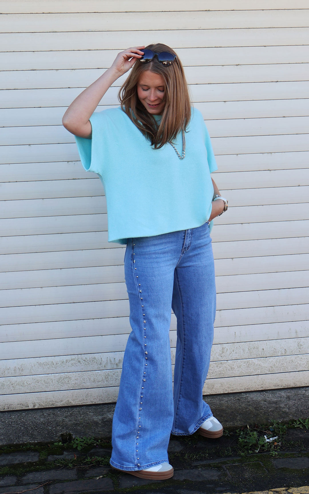 Jeans | Star and Stud Wide Leg | Light Wash