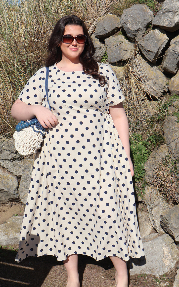 Palma Polka Dot Dress | Navy