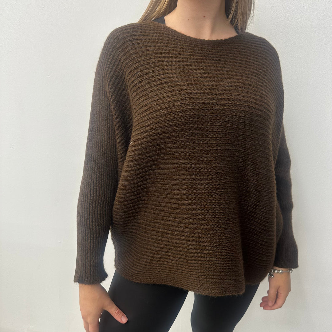 *PRE-ORDER* Batwing Button Back | Chocolate