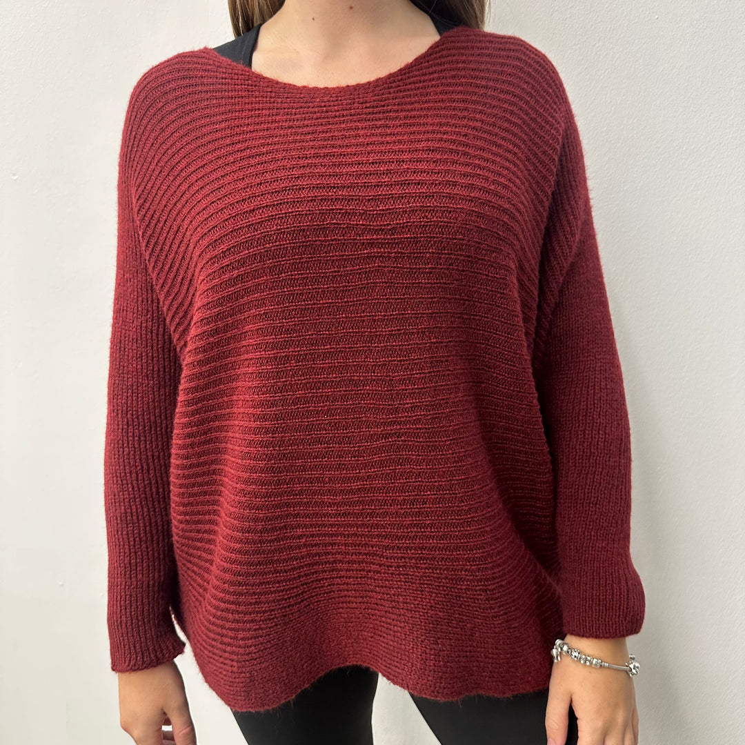 *PRE-ORDER* Batwing Button Back | Burgundy