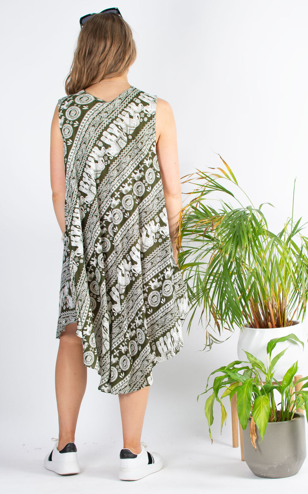 India Cover Up Dress | Indian Elephant | Khaki
