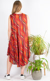 India Cover Up Dress | Multicolour Waves | Red