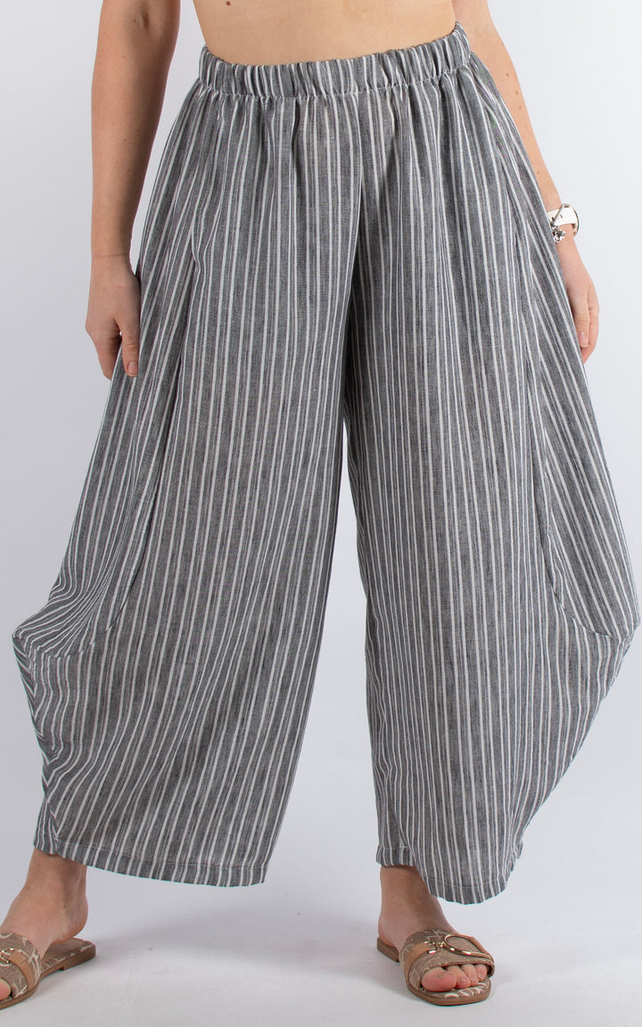 Isabella Stripe Trouser| Grey