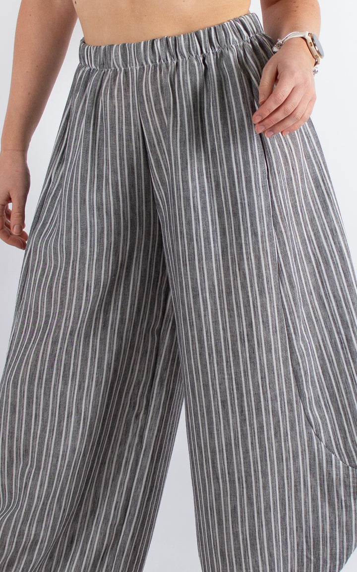 Isabella Stripe Trouser| Grey