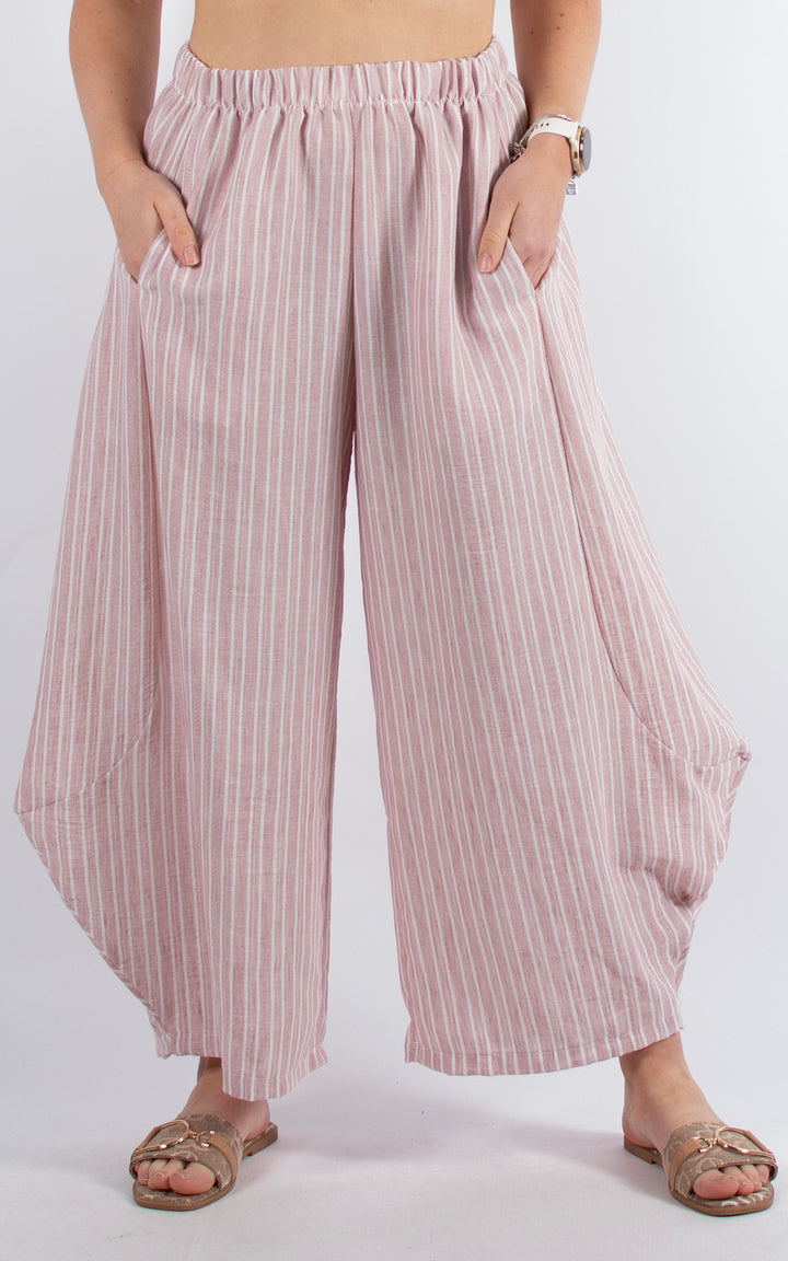 Isabella Stripe Trouser| Pink