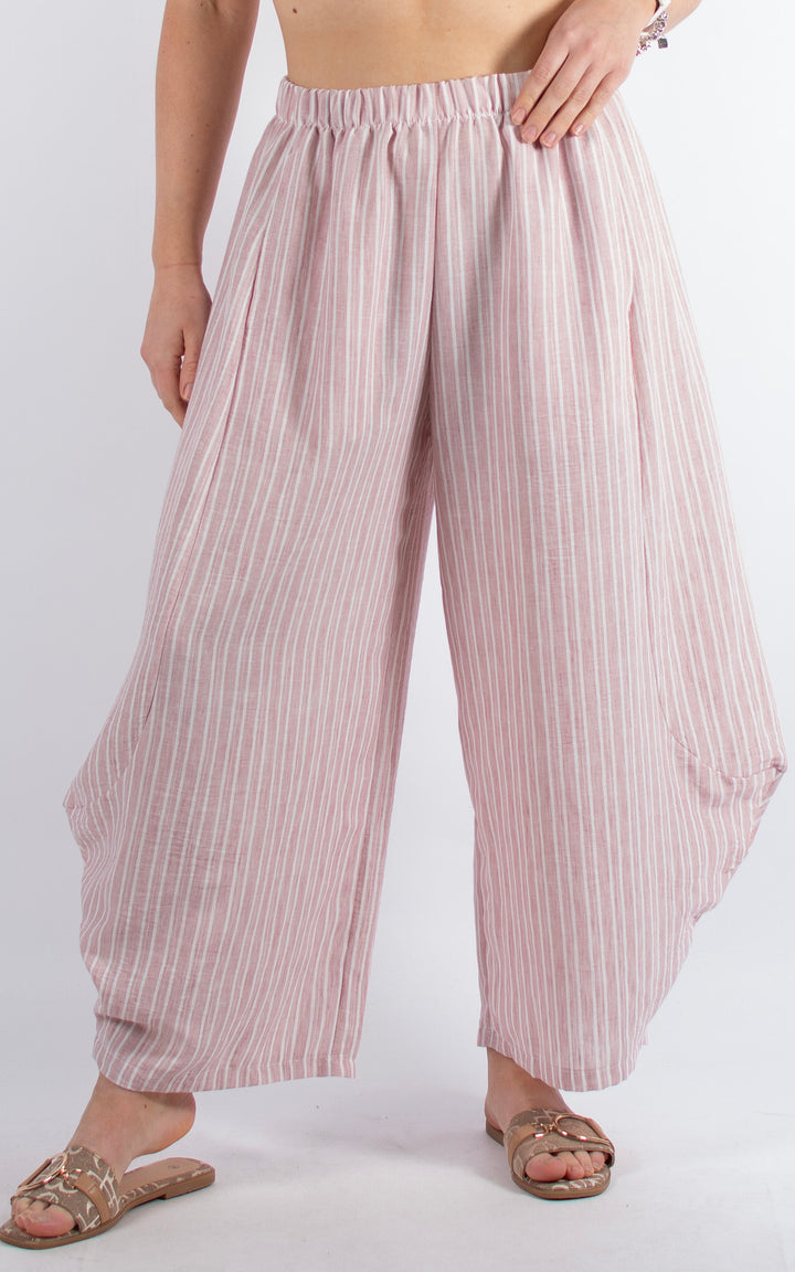 Isabella Stripe Trouser| Pink