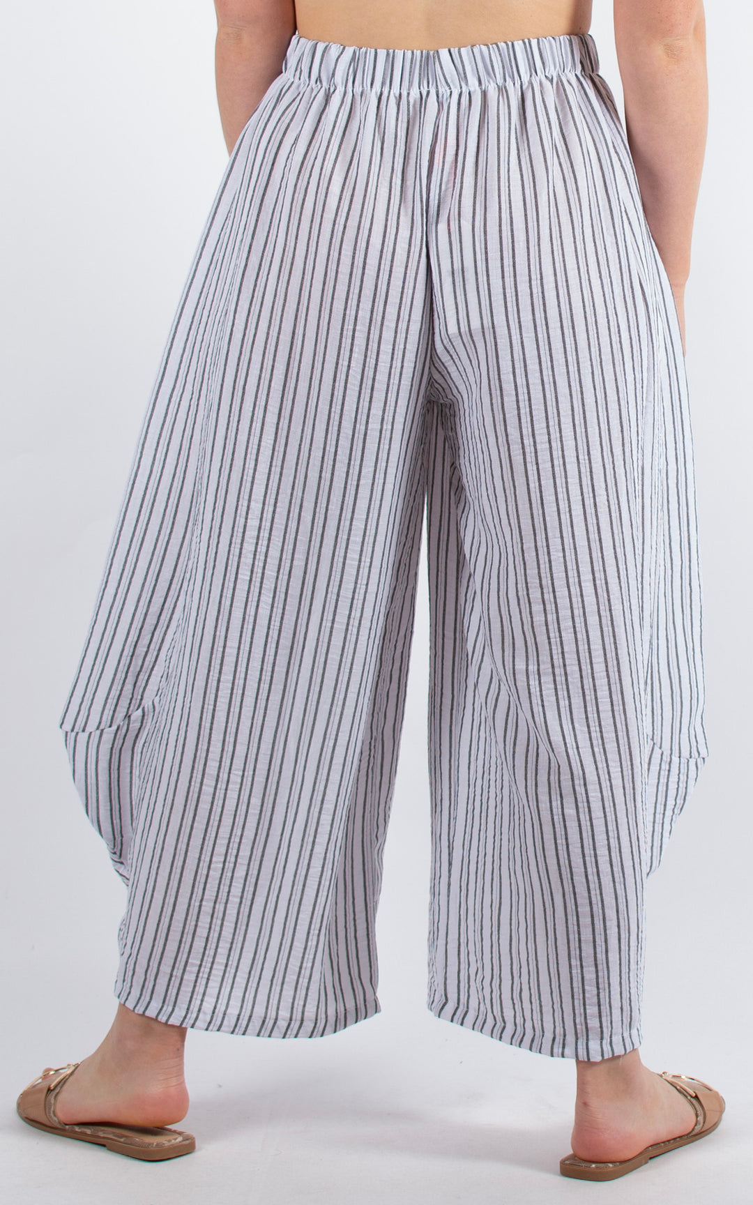 Isabella Stripe Trouser| White