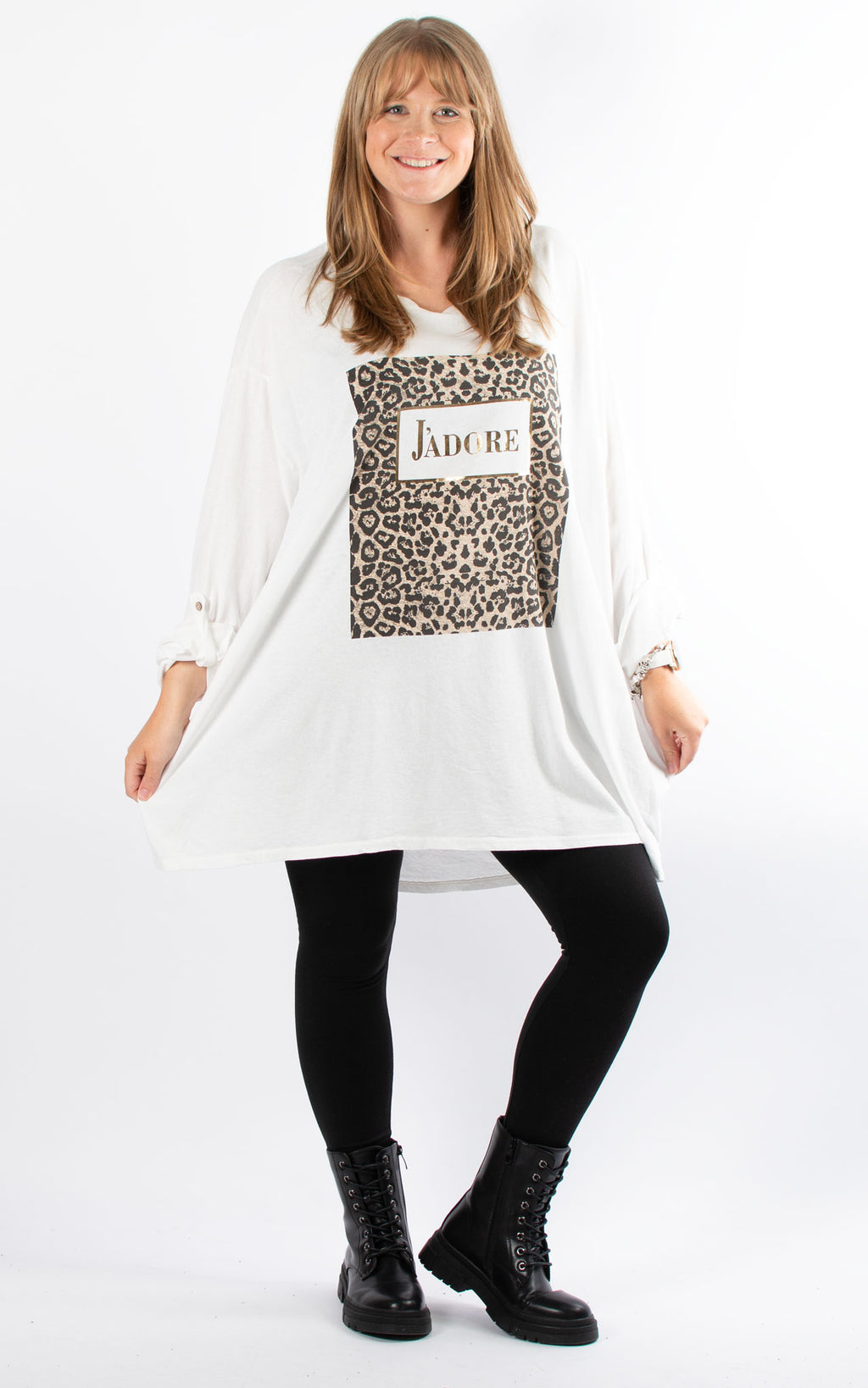 J'Adore Leopard Print T | White