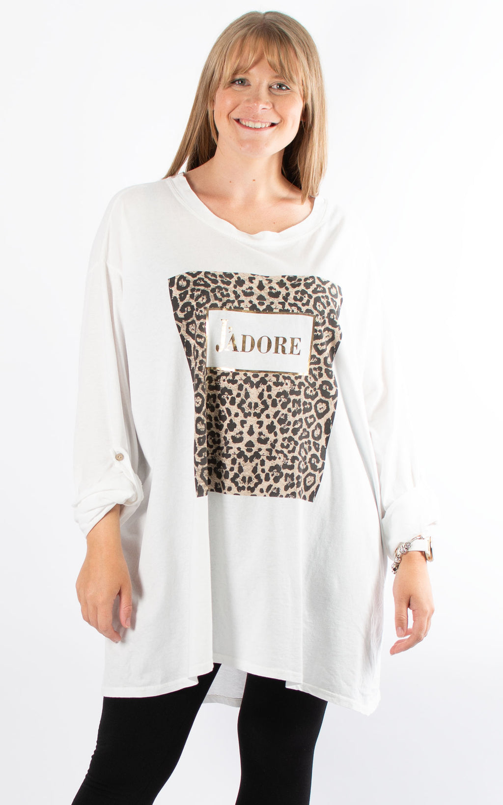 J'Adore Leopard Print T | White