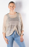 Janie Ruched Net Jumper | Beige