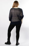 Janie Ruched Net Jumper | Navy