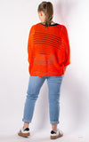 Janie Ruched Net Jumper | Neon Orange