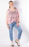 Janie Ruched Net Jumper | Pale Pink