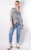 Janie Ruched Net Jumper | Silver