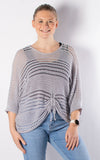 Janie Ruched Net Jumper | Silver