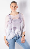 Janie Ruched Net Jumper | White