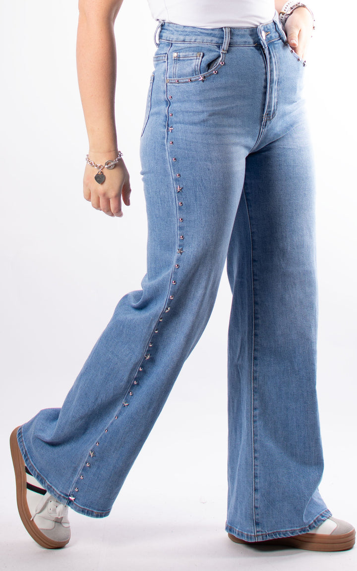 Jeans | Star and Stud Wide Leg | Light Wash