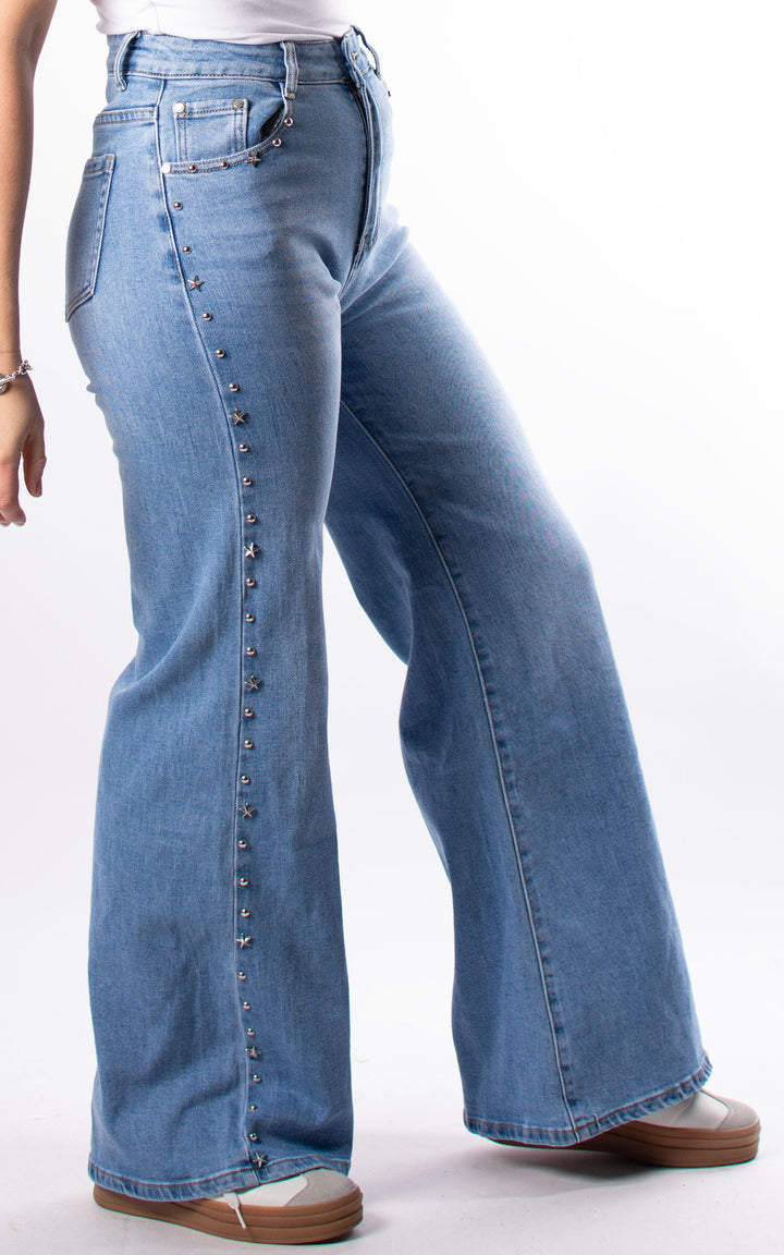 Jeans | Star and Stud Wide Leg | Light Wash