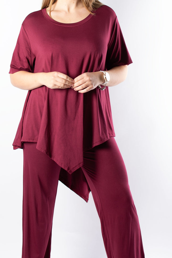 Jersey V T | Burgundy