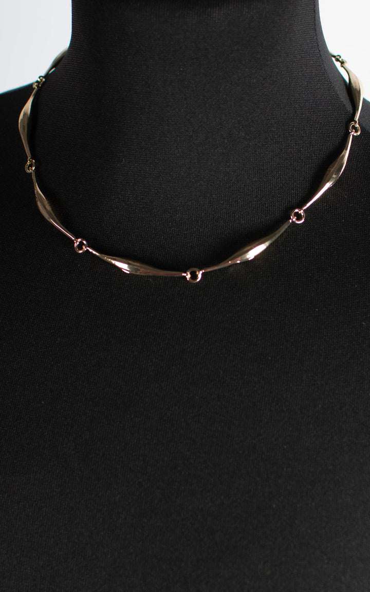 Jet Necklace | Bean | Gold
