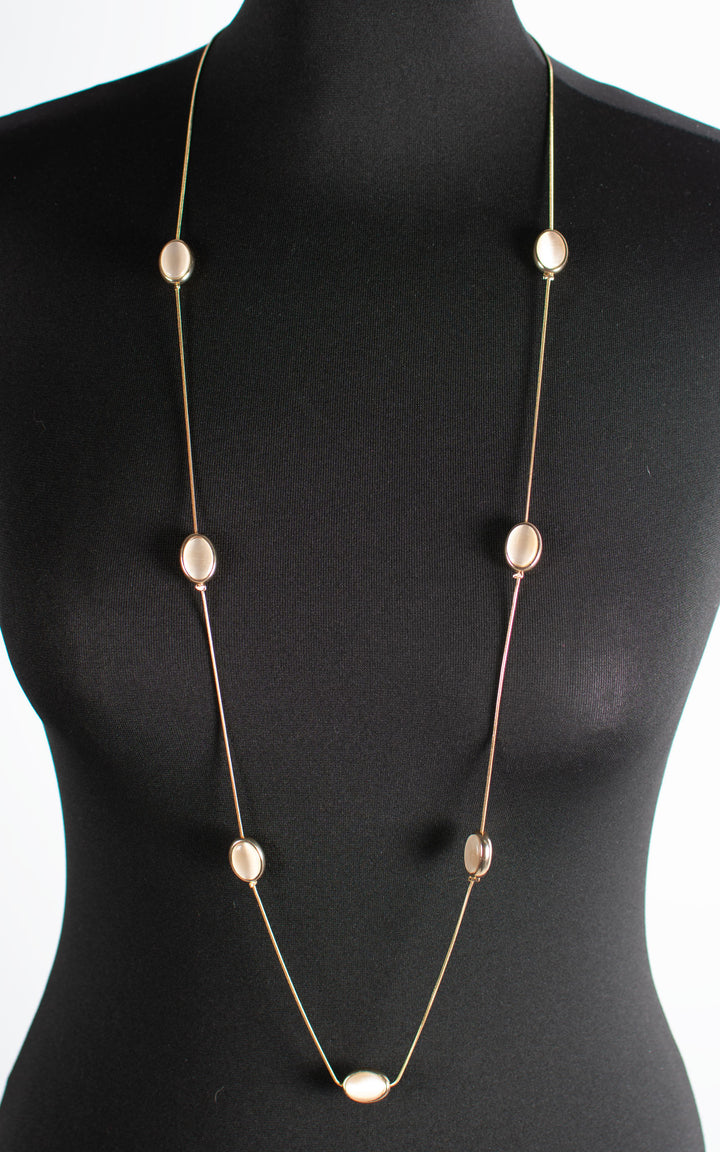 Jet Necklace | Glass Drop | Gold