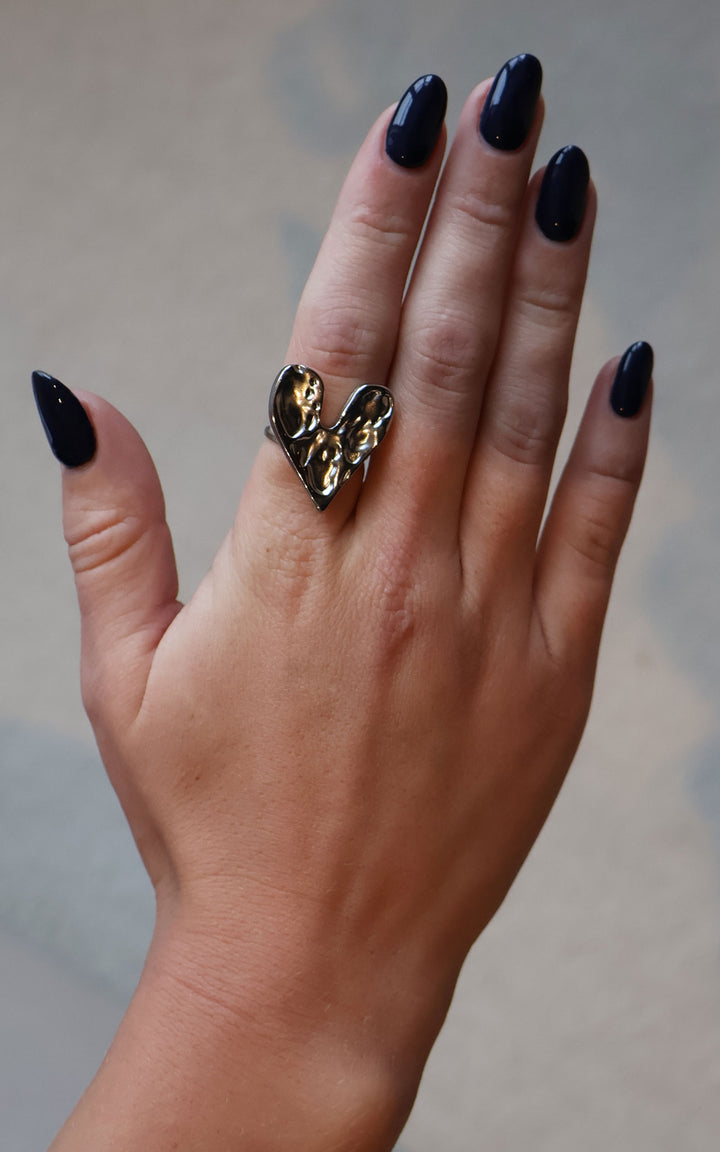 Jet Rings | Heart | Silver