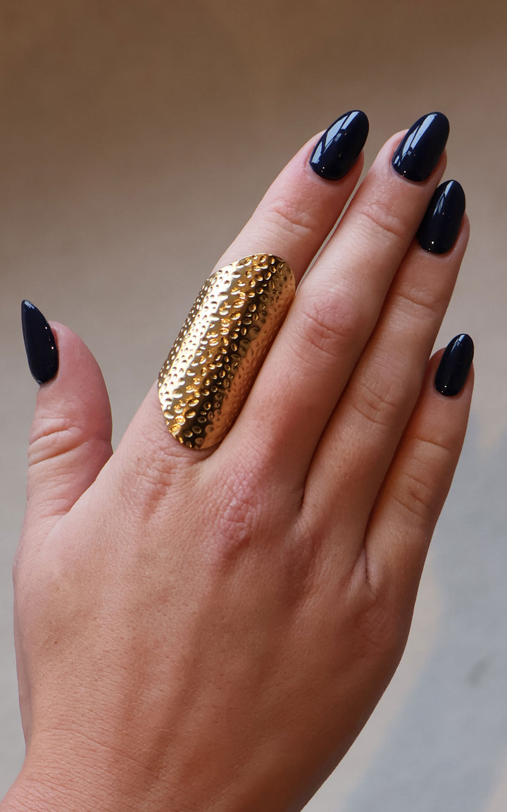 Jet Rings | Lg Hammered | Gold