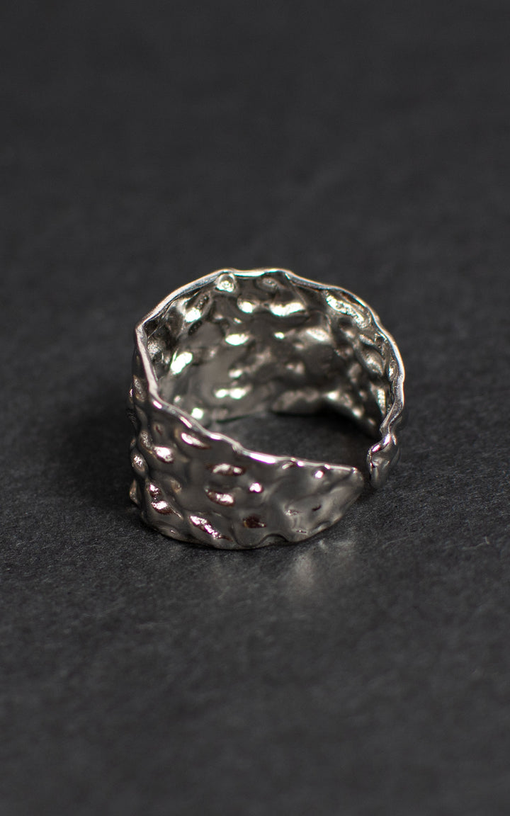 Jet Rings | Sm Hammered | Silver