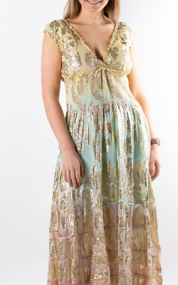 Joanna Floral Maxi Dress | Gold