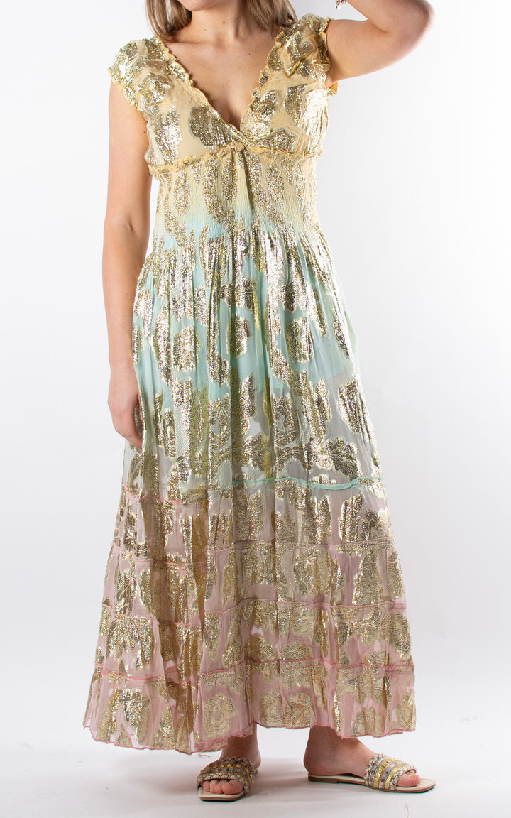 Joanna Floral Maxi Dress | Gold