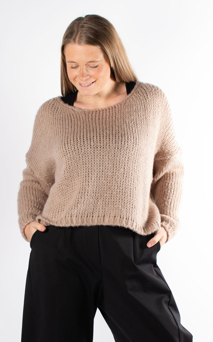 Josie Cropped Jumper | Taupe