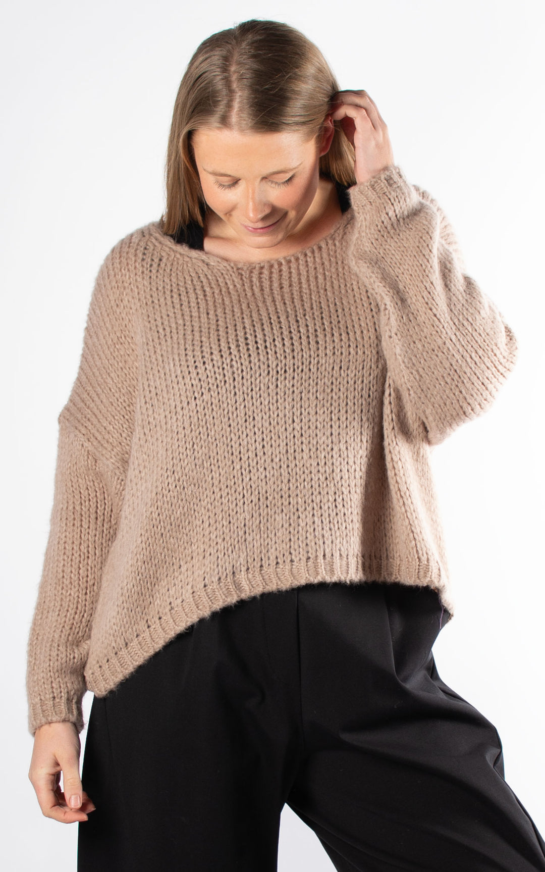 Josie Cropped Jumper | Taupe