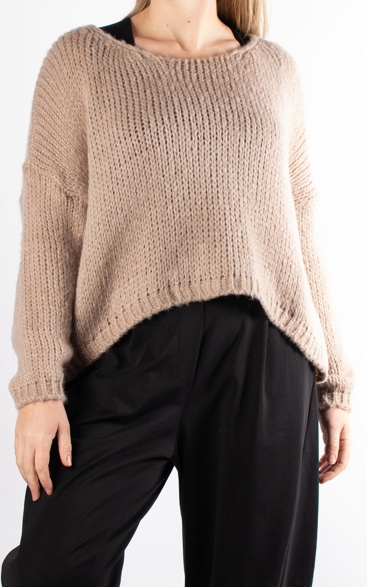 Josie Cropped Jumper | Taupe