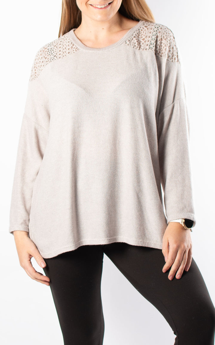 Joyce Lace Top | Beige