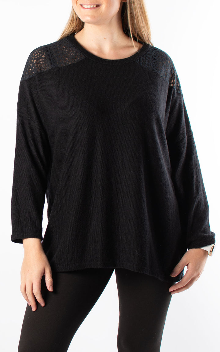 Joyce Lace Top | Black