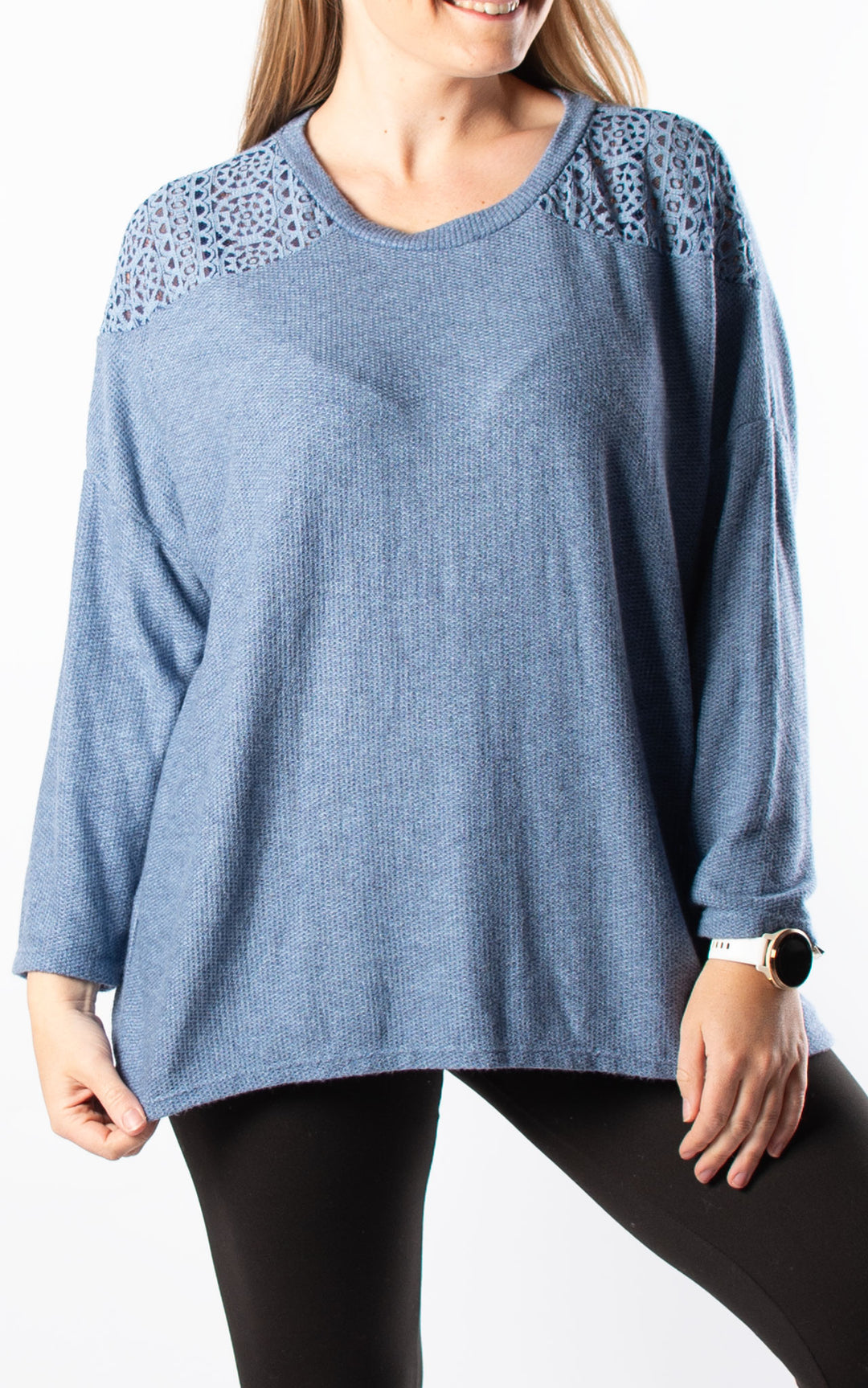 Joyce Lace Top | Denim