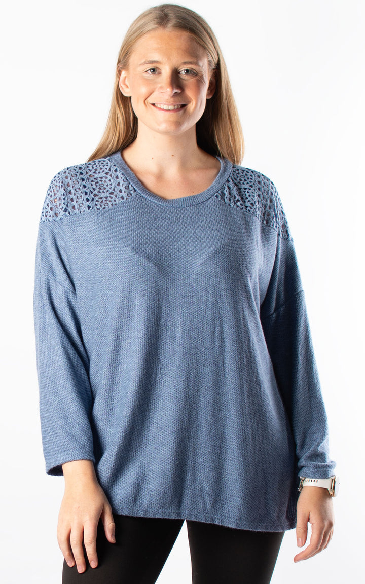 Joyce Lace Top | Denim