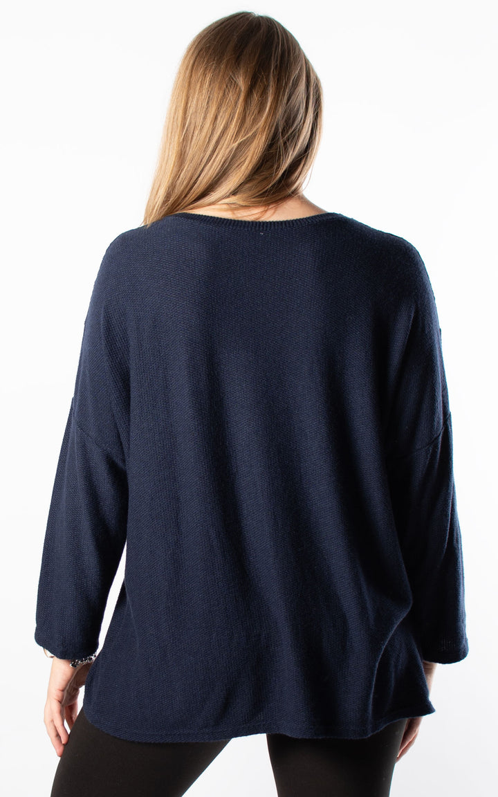 Joyce Lace Top | Navy