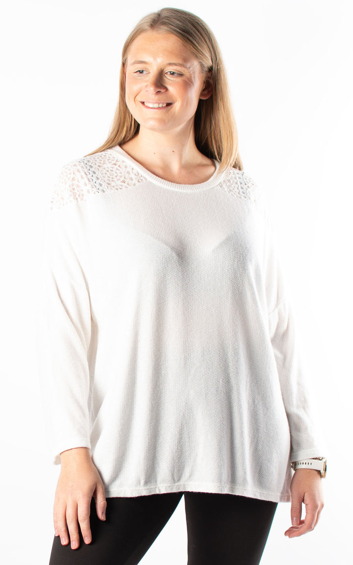 Joyce Lace Top | Winter White