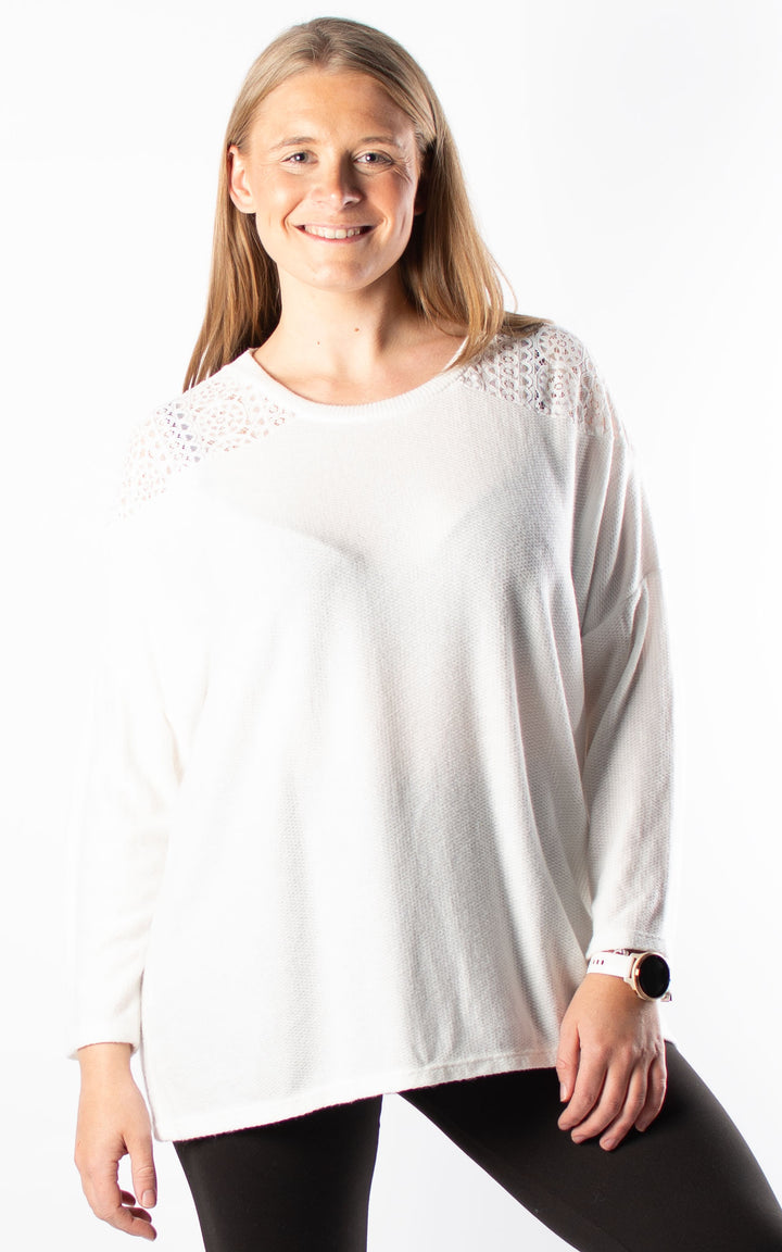 Joyce Lace Top | Winter White