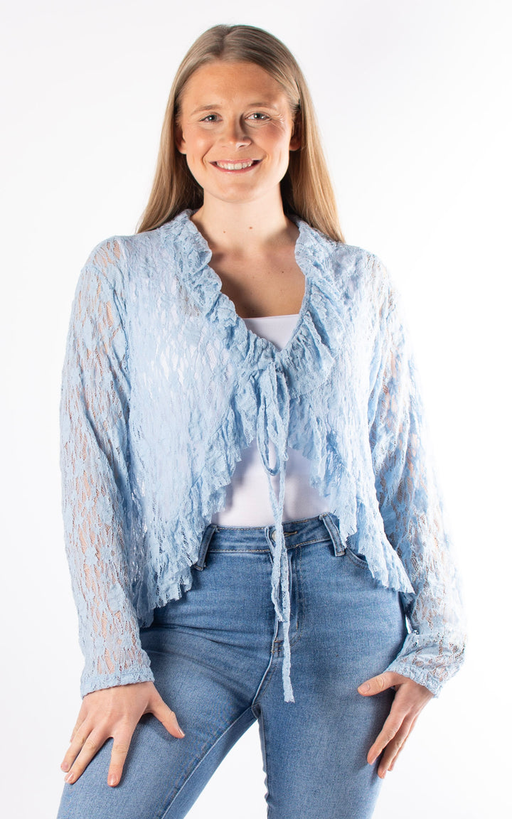 Juliet Frill Lace Cardigan| Blue