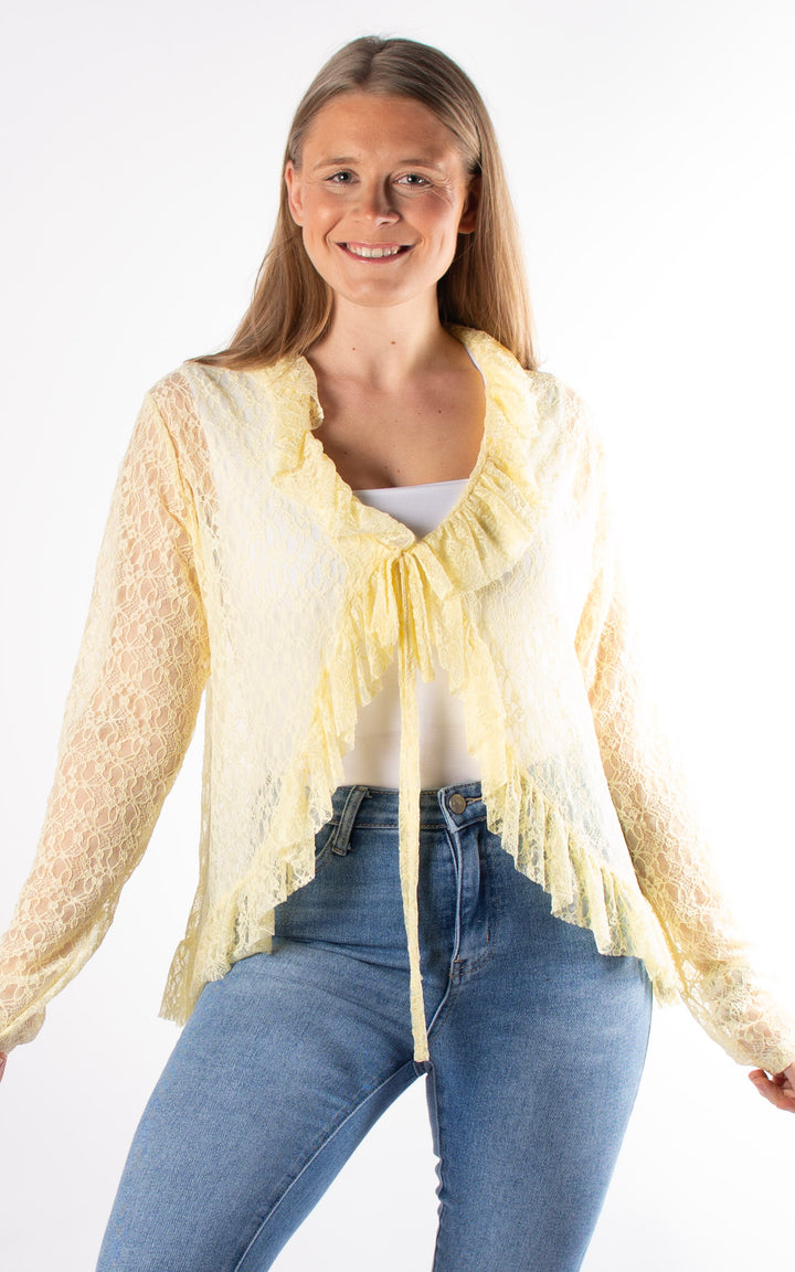 Juliet Frill Lace Cardigan| Yellow