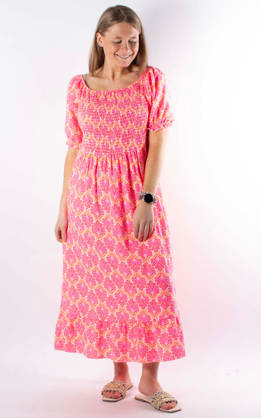 Kai Bardot Dress | Coral