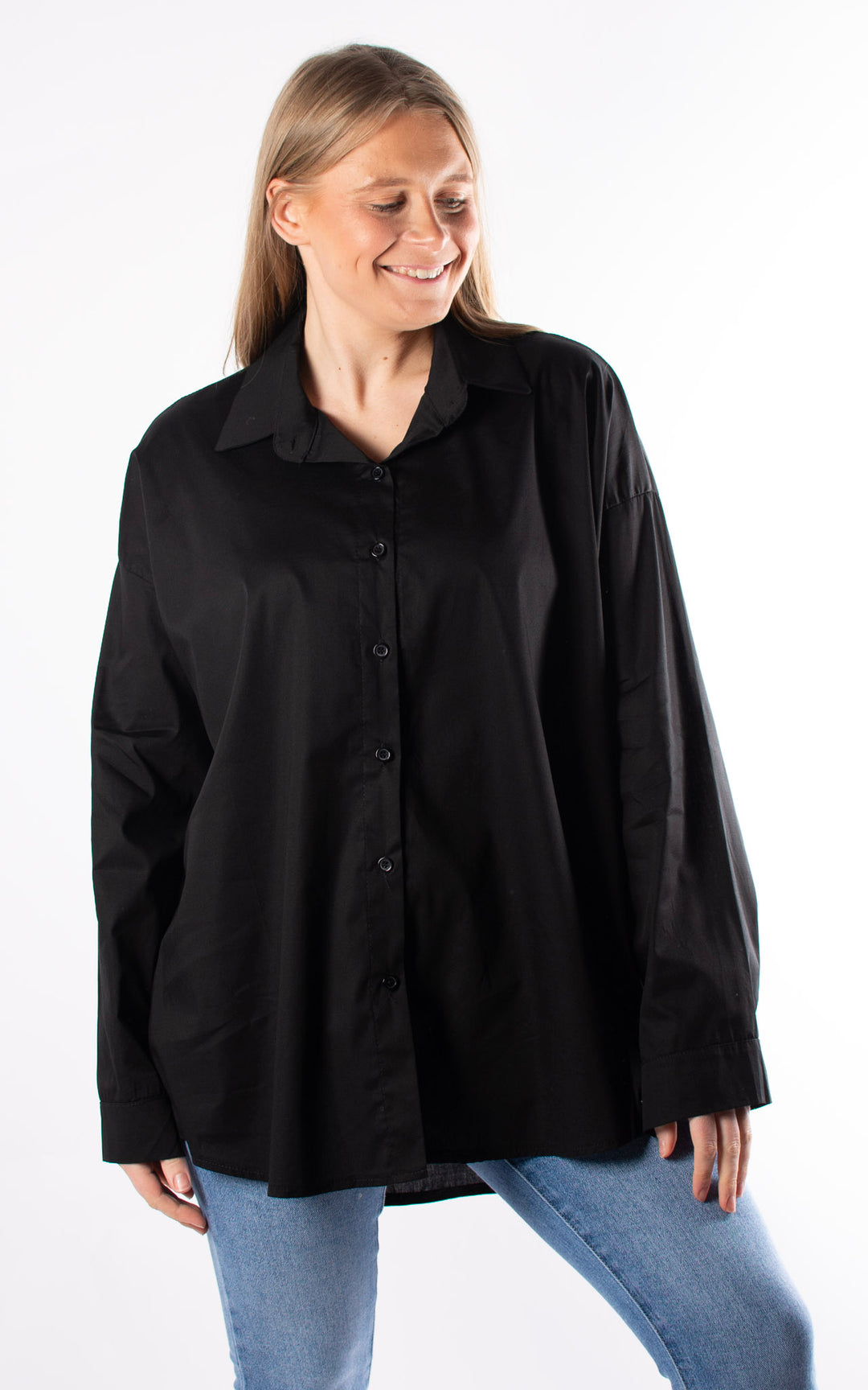 Kailani Long Sleeve Shirt | Plain Black
