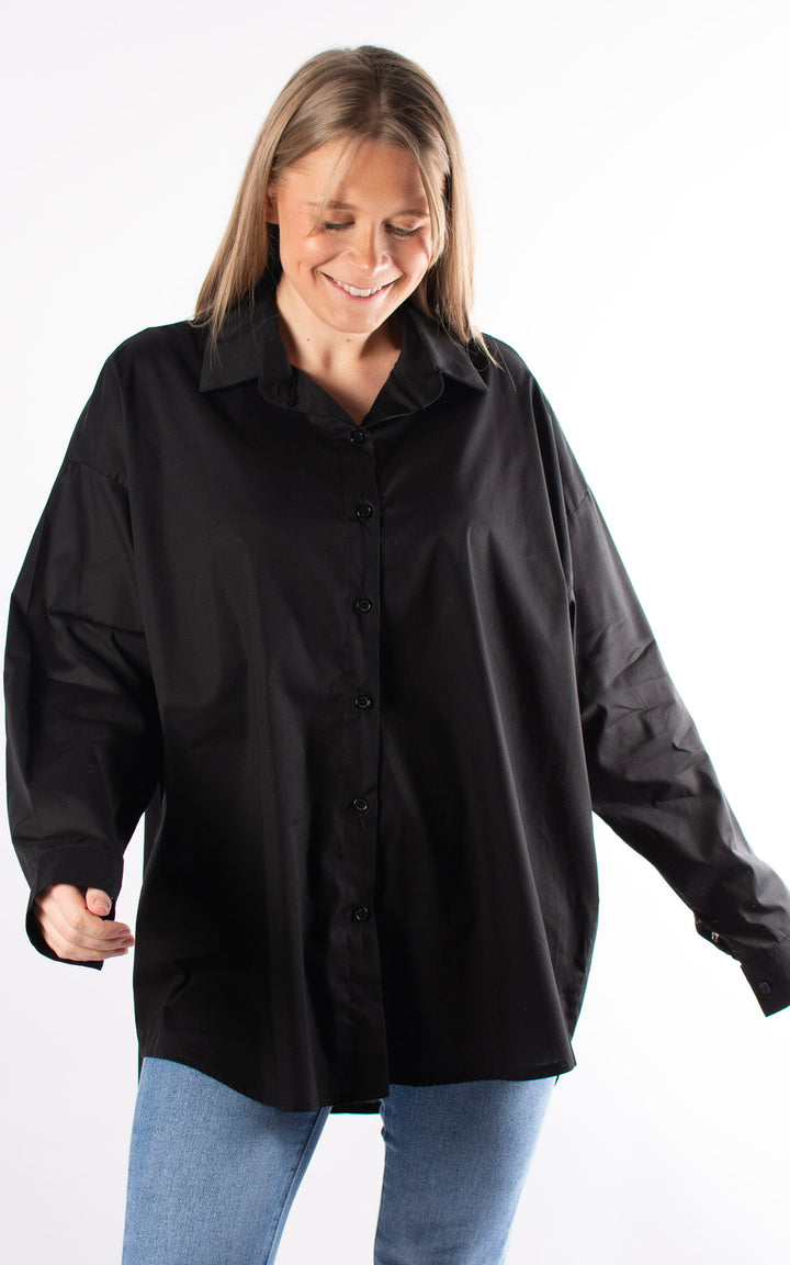Kailani Long Sleeve Shirt | Plain Black