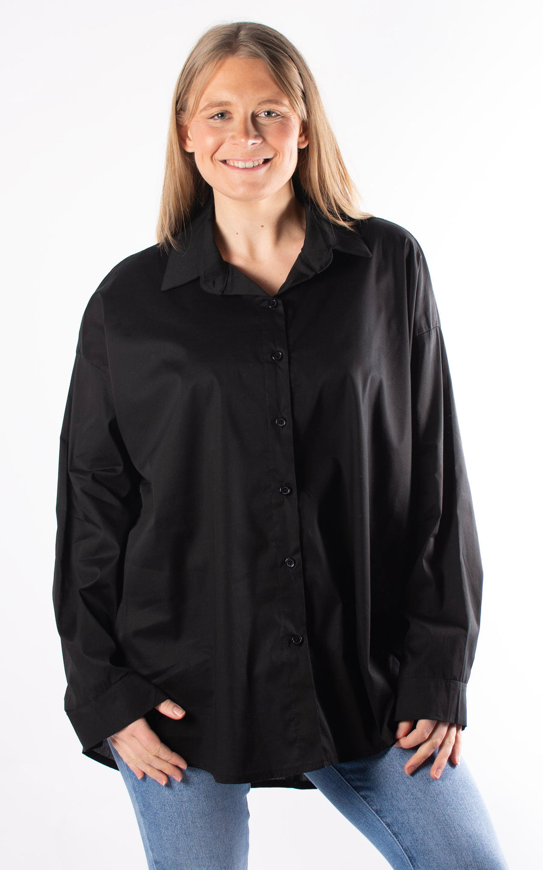 Kailani Long Sleeve Shirt | Plain Black
