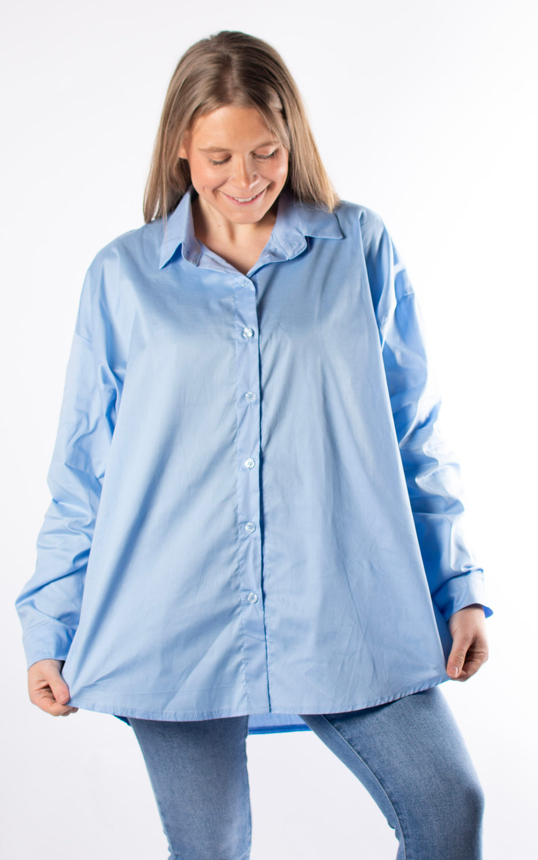Kailani Long Sleeve Shirt | Plain Blue